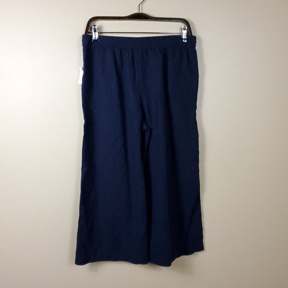 Gap Stretch Drapey Cropped Wide Leg Pants Navy Size S - Picture 6 of 9